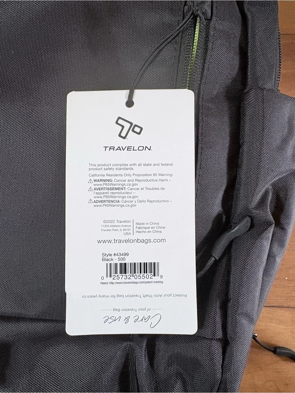 Travelon Black Compact Anti-Theft Sling Backpack for Men